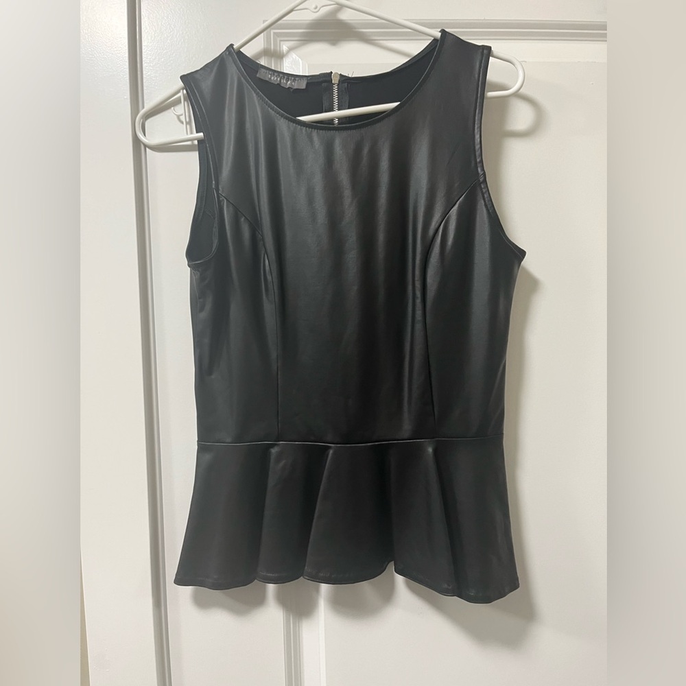 Faux leather top